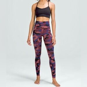 Lululemon Wunder Under HR Heritage 365 Camo Smoky Red Night Sea Multi